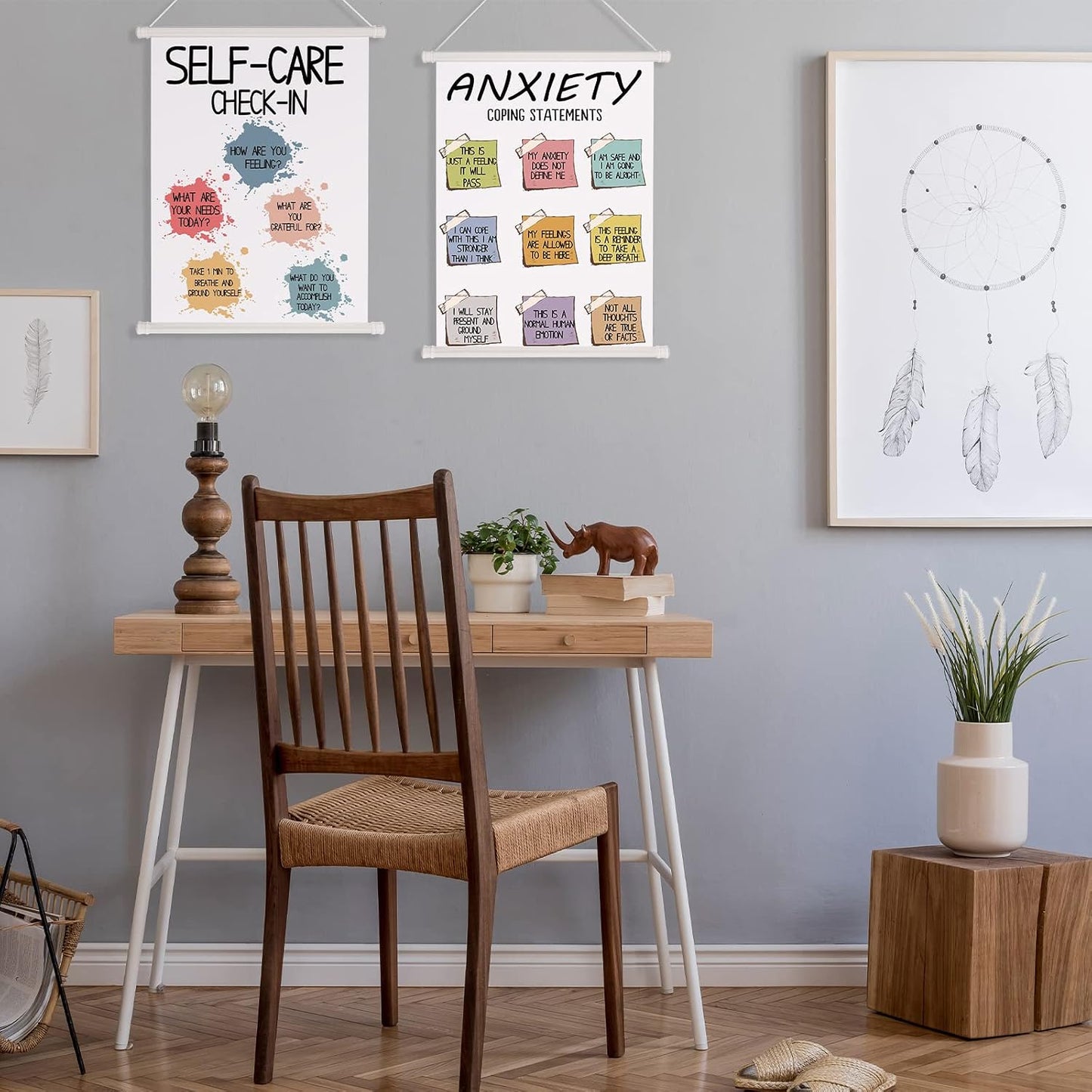 3 Pcs Mental Health Posters Things I Can Control Therapy Office Decor Calming Corner Posters Psychology Positive Feelings Emotions Hangings for Behavior Counseling Mental Health Gifts