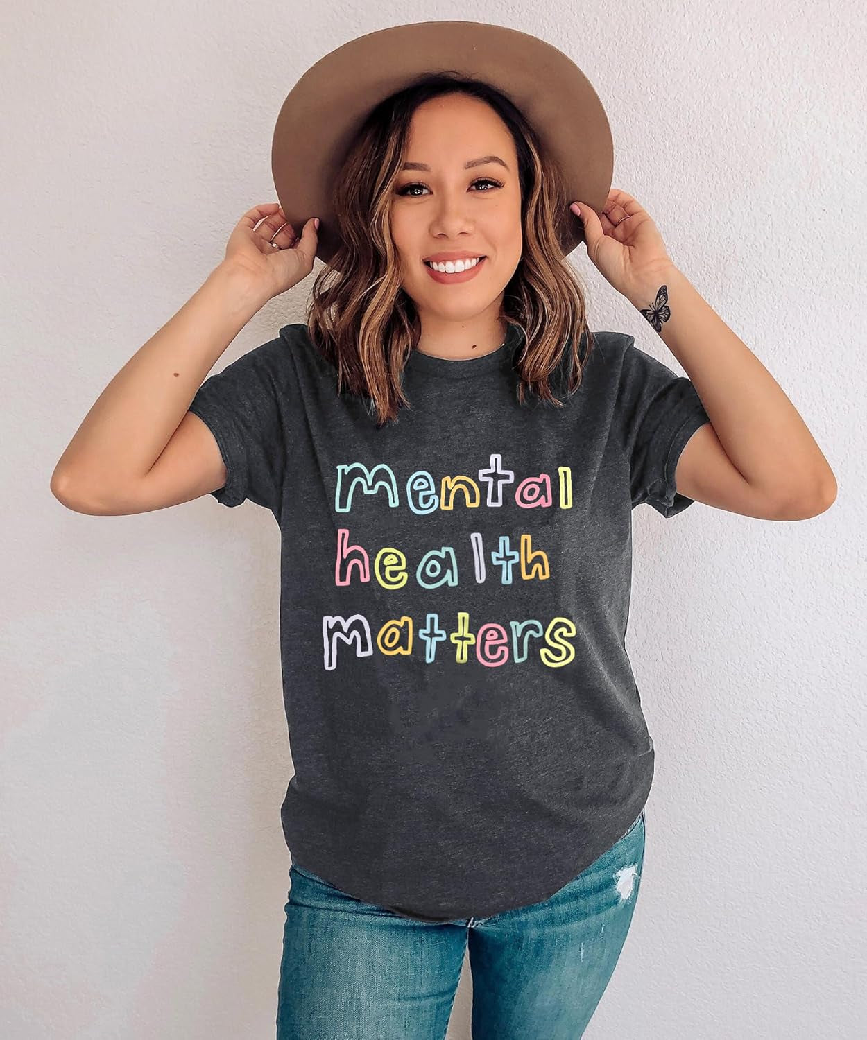 Women'S Mental Health Awareness Shirt Mental Health Matters Graphic Short Sleeve Tee Tops