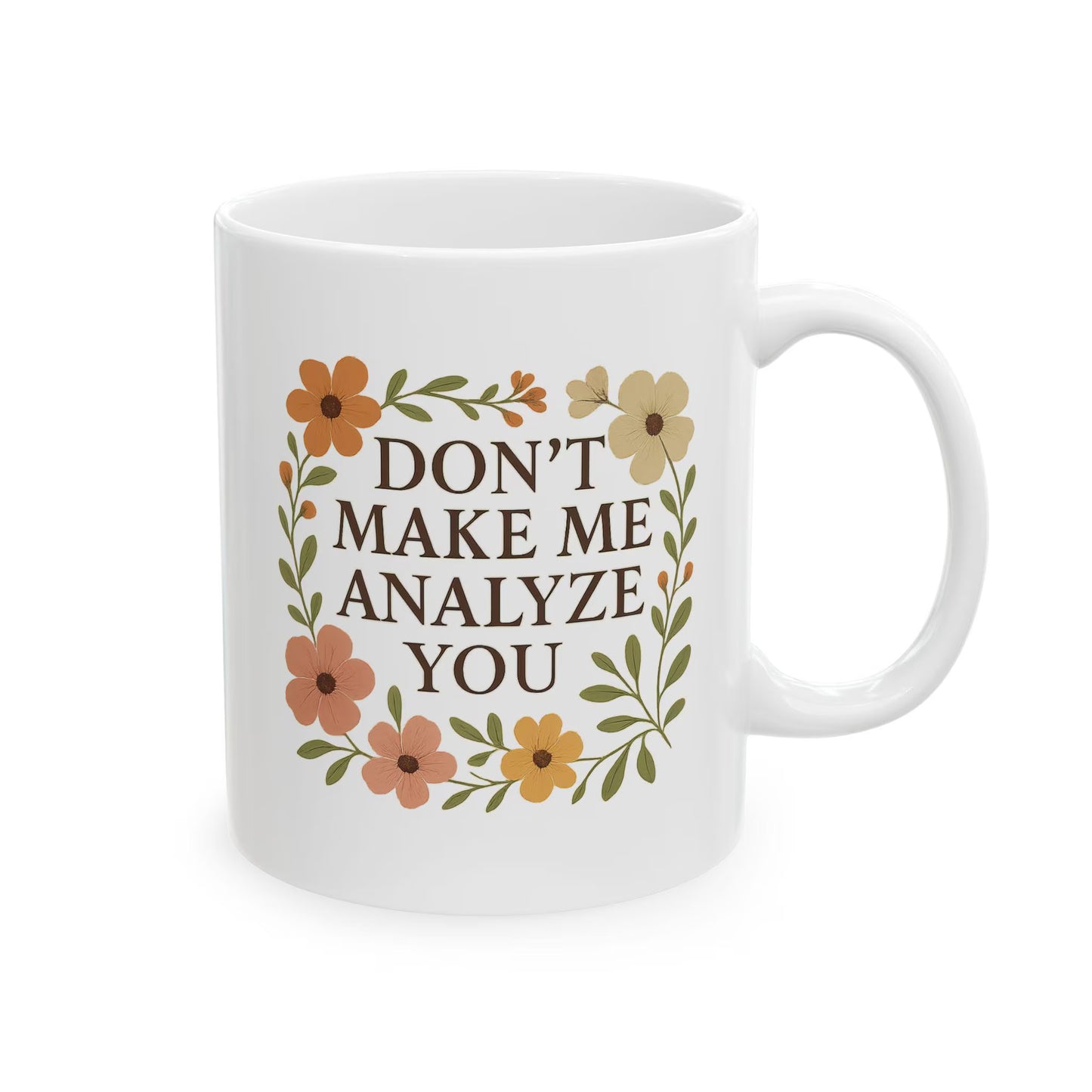 Funny Therapist Mug: Floral Mental Health Gift, Counselor Coffee Mug