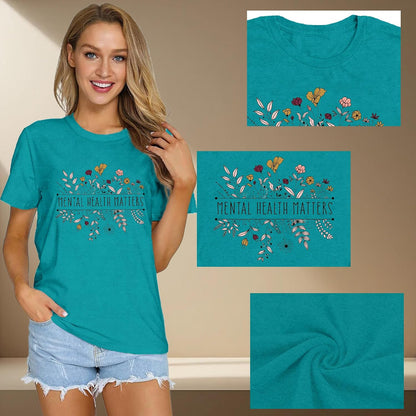 Mental Health Matters Shirt for Women Be Kind Tshirts Therapist Tee Top