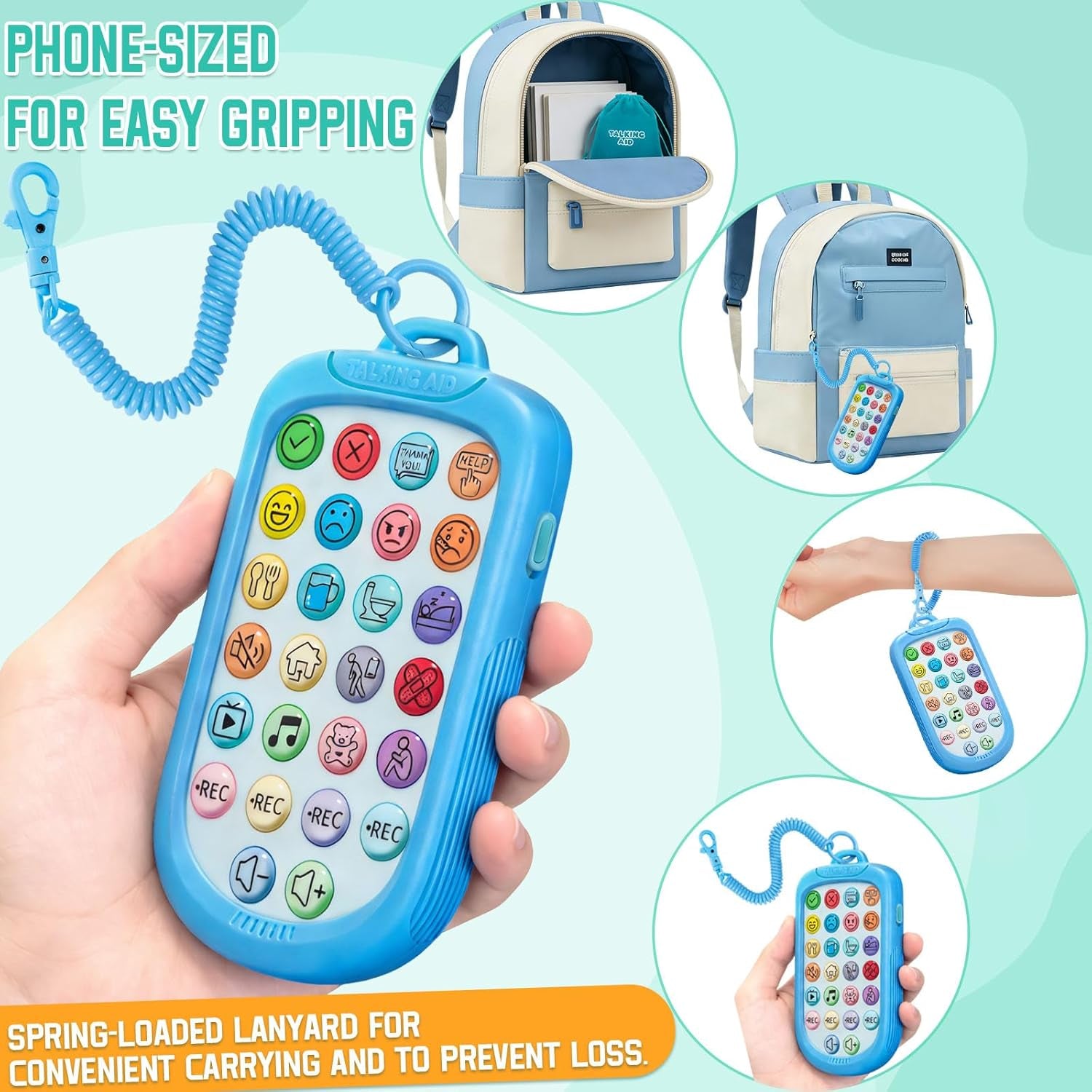 AAC Device for Autism,Portable Non Verbal Communication Tools for Speech Therapy & Stroke Rehab,Autism Talking Aids with Programmable for Home & School,Autism Sensory Toys for Kids & Adults