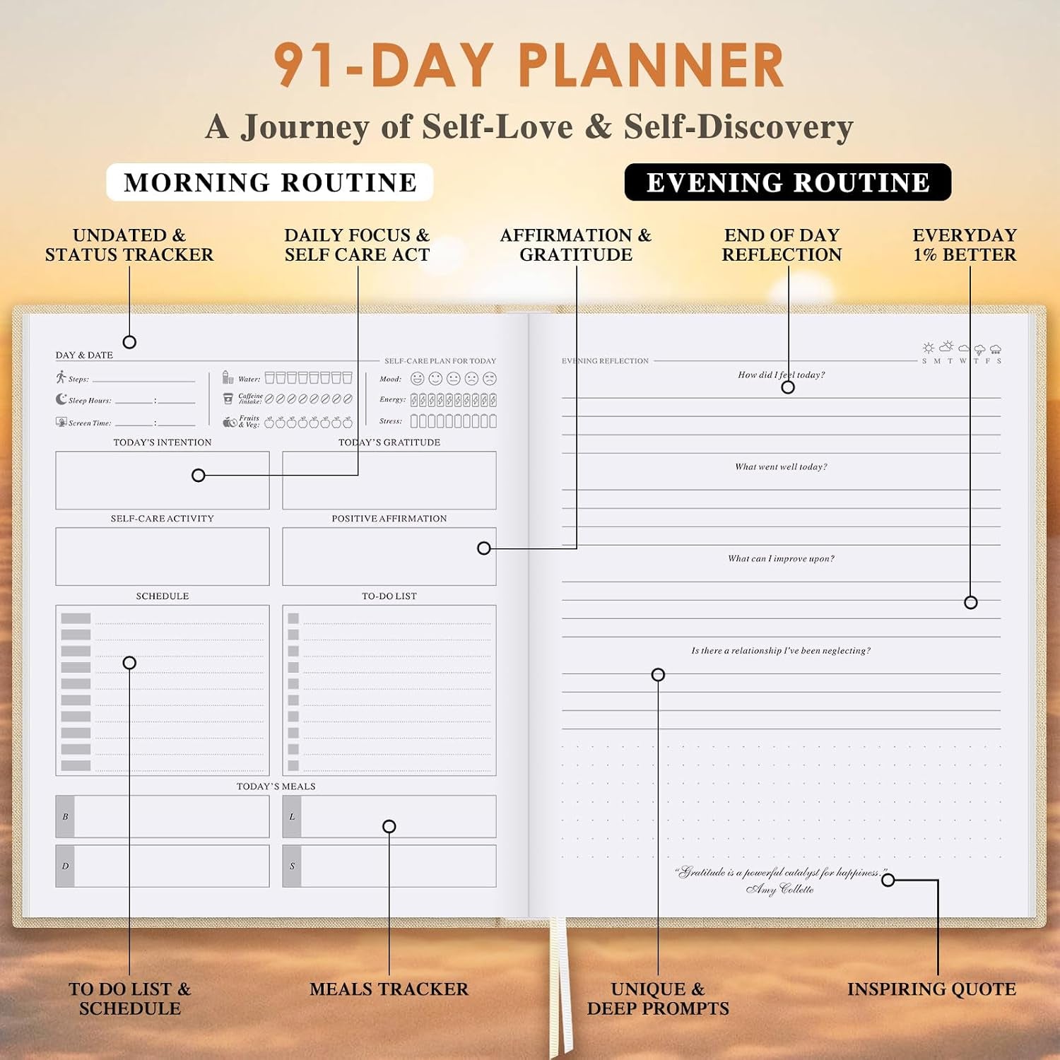 Self-Care Journal for Women: Guided Prompts for Self-Love, Daily Reflection, Wellness, and Gratitude - 5-Minute Mental Health Notebook with Mindfulness Mood Log, 240 Pages, Beige