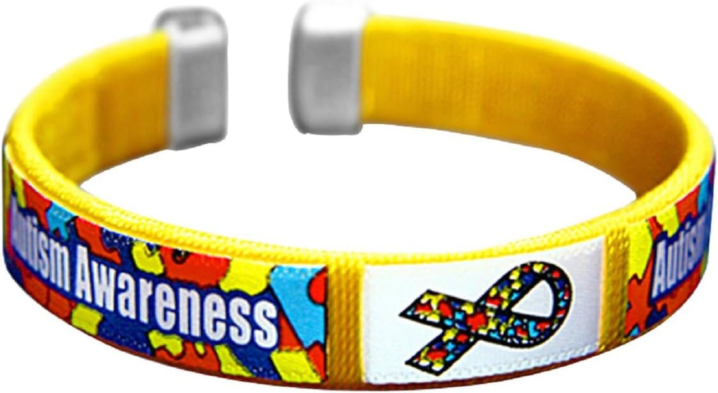 Autism Awareness Bangle Bracelet - Autism Ribbon Wristbands for Small Wrist - Perfect for Gift-Giving & Fundraising - 1 Bracelet