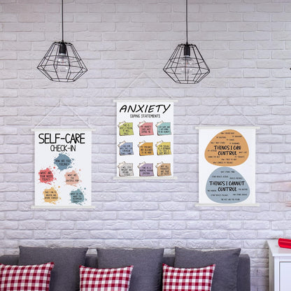 3 Pcs Mental Health Posters Things I Can Control Therapy Office Decor Calming Corner Posters Psychology Positive Feelings Emotions Hangings for Behavior Counseling Mental Health Gifts