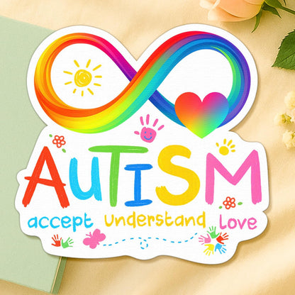 (4 Pcs) Autism Awareness Stickers - Autism Stickers for Car, Bumper, Truck, Tumbler, Laptop - Autism Decals for Car - 4 Inch Autistic Child on Board Stickers