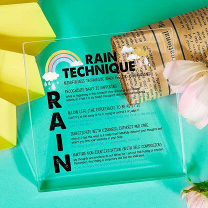 Rain Technique Teaching Sign - Gift for Teacher Therapist Parents Counselor - Decorations for Therapist Office