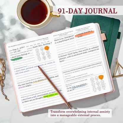 Guided Anxiety Journal: Cognitive Behavioral Therapy Journal with Prompts for Self-Care and Stress Relief - A5 Pink Edition, Ideal Wellness Gift for Men and Women