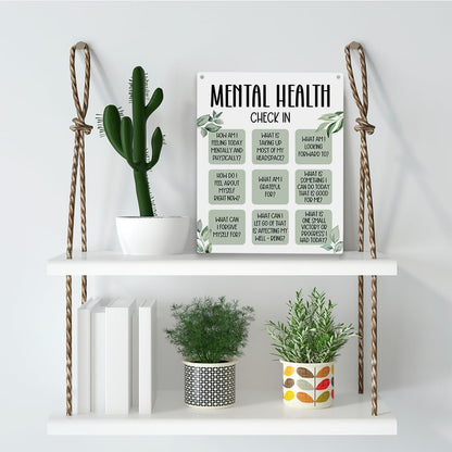 Mental Health Decor, Psychotherapy Sign Counselor Office Decor, Wall Art Wooden Hanging Plaque 10 X 8 Inch, for Office Bedroom Living Room Home, Anxiety...