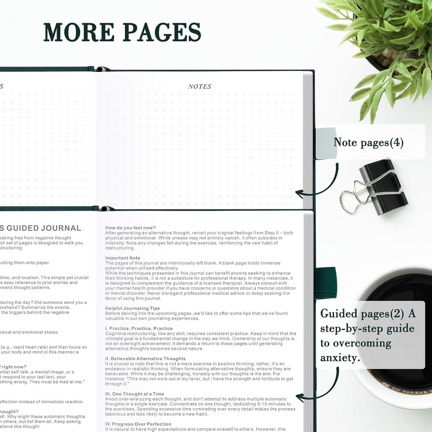 Guided Anxiety Journal: Cognitive Behavioral Therapy Journal with Prompts for Self-Care and Stress Relief - A5 Dark Green Edition for Mental Wellness Gifts for Men and Women