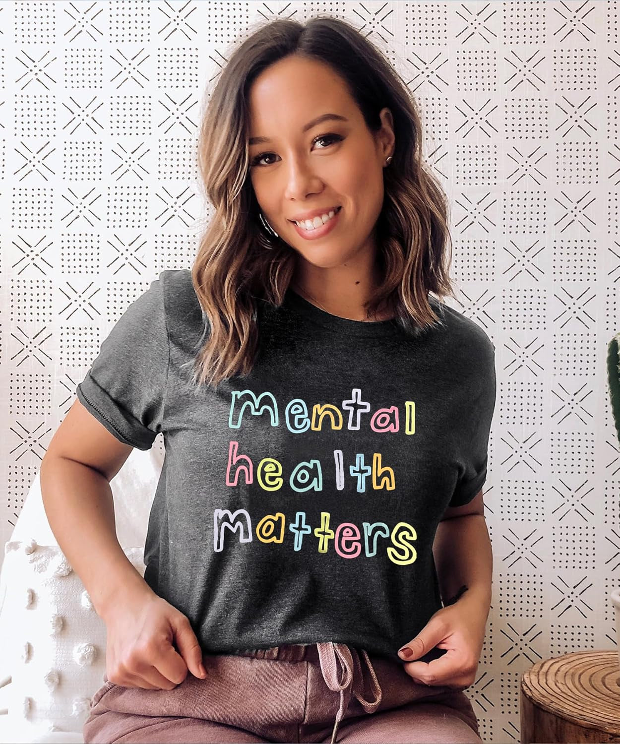 Women'S Mental Health Awareness Shirt Mental Health Matters Graphic Short Sleeve Tee Tops