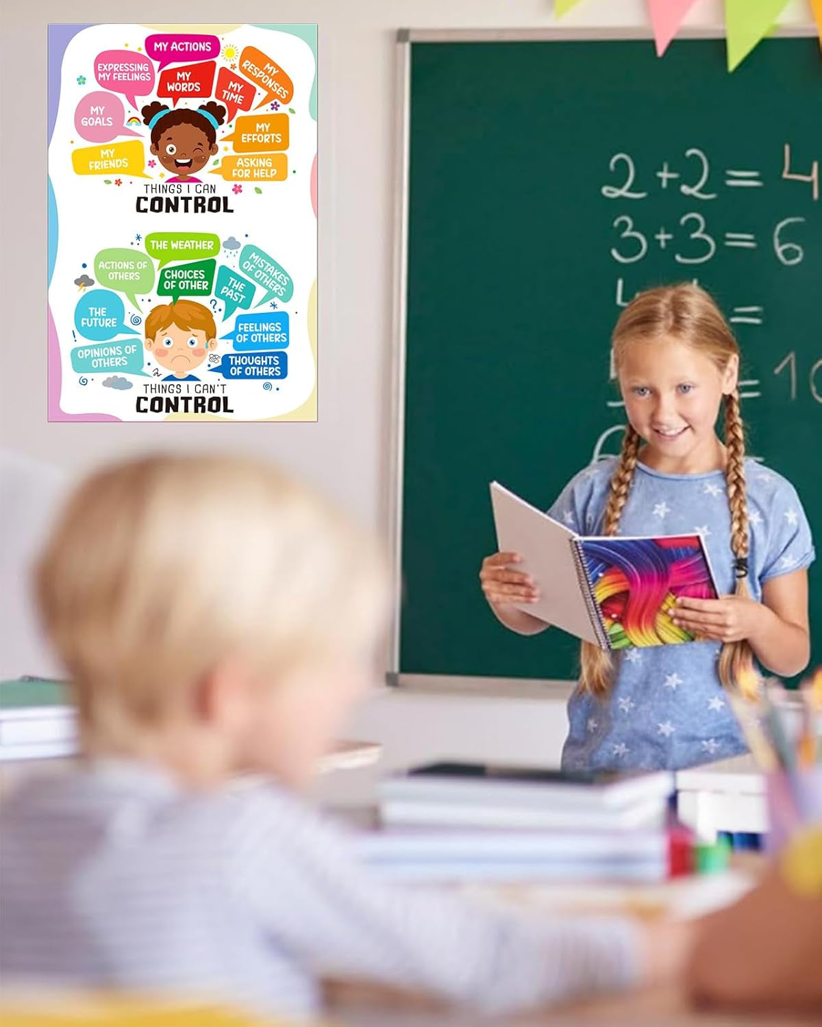 Things I Can Control-Things I Cannot Control Mental Health Posters for Boho Classroom Decor Home Mental Health Educational Posters for Boys Girls Teachers Elementary Back to School Supplies