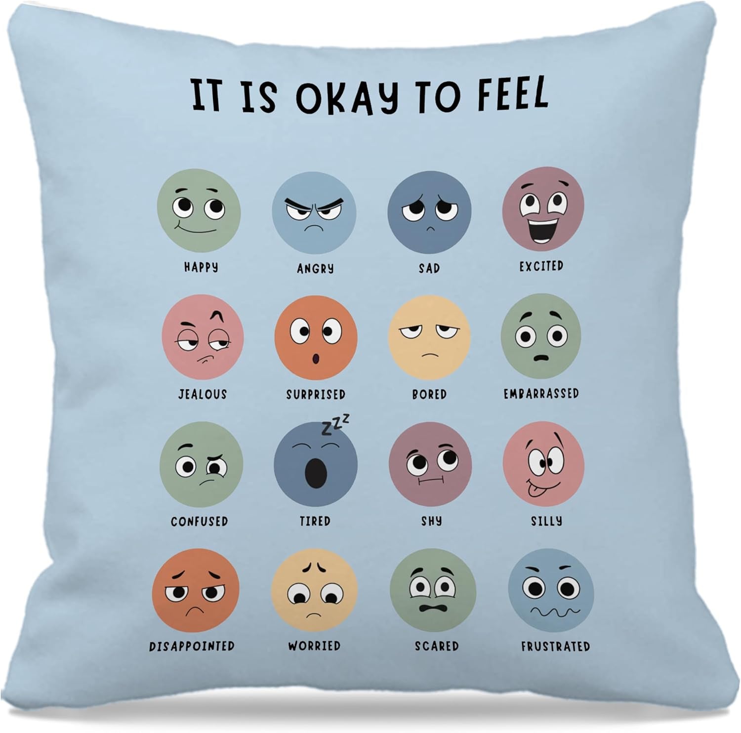 Counseling Office Must Haves Blue Pillow Cover, Calming Corner, Mental Health Pillowcase Decor for Home Kids,Mental Health Counselor Gifts, Calming Corner Pillow Covers 24X24