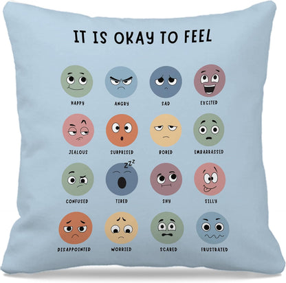 Counseling Office Must Haves Blue Pillow Cover, Calming Corner, Mental Health Pillowcase Decor for Home Kids,Mental Health Counselor Gifts, Calming Corner Pillow Covers 24X24