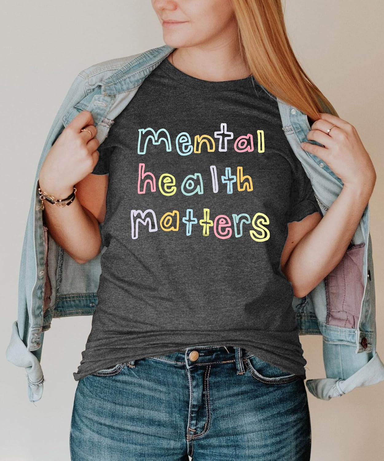 Women'S Mental Health Awareness Shirt Mental Health Matters Graphic Short Sleeve Tee Tops