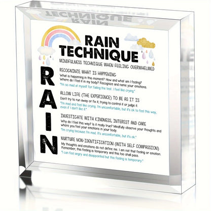 Rain Technique Teaching Sign - Gift for Teacher Therapist Parents Counselor - Decorations for Therapist Office