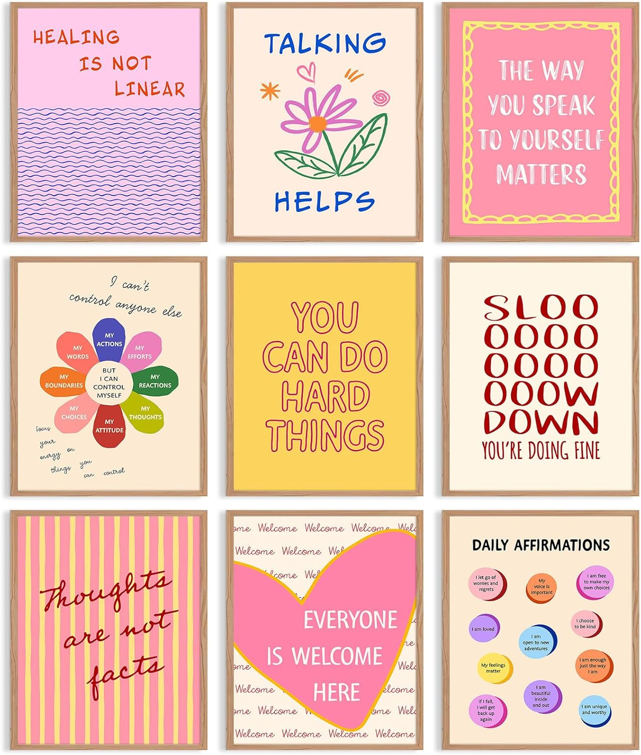 Mental Health Inspirational Canvas Art - Psychology Poster for Therapy Office and Classroom Decor, Unframed 8x10 Inches