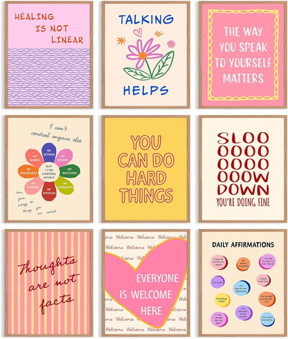 Mental Health Inspirational Canvas Art - Psychology Poster for Therapy Office and Classroom Decor, Unframed 8x10 Inches