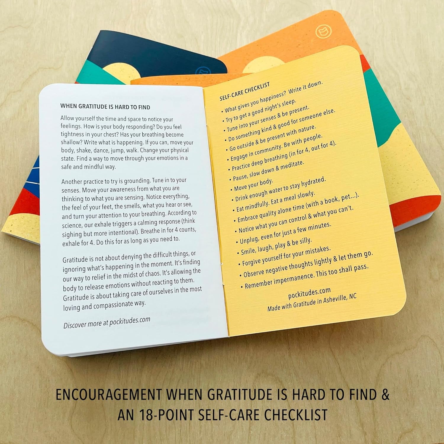 Drift Set Pocket-Sized Gratitude Journals for Stress Management and Mental Health Support (3.5" x 5.5", 36 Pages)