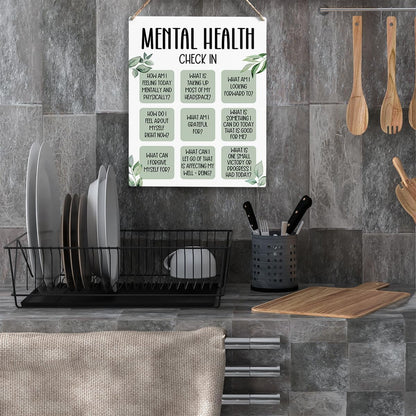 Mental Health Decor, Psychotherapy Sign Counselor Office Decor, Wall Art Wooden Hanging Plaque 10 X 8 Inch, for Office Bedroom Living Room Home, Anxiety...
