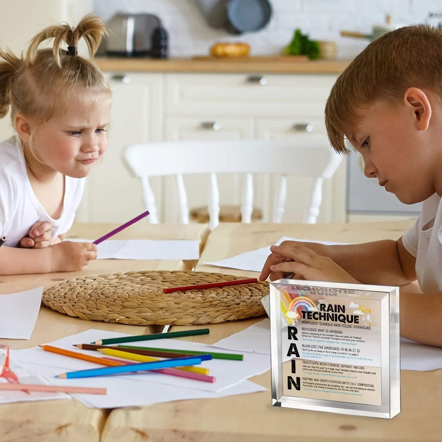 Rain Technique Teaching Sign - Gift for Teacher Therapist Parents Counselor - Decorations for Therapist Office