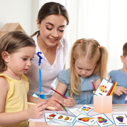 Autism Behaviour Communication Cards Set Basic Special Needs for Autism Including 81 Cards, 1 Keychain, and 6 Card Rings, Speech Delay Visual Aid Non Verbal Speech Tools for Adults(Blue)