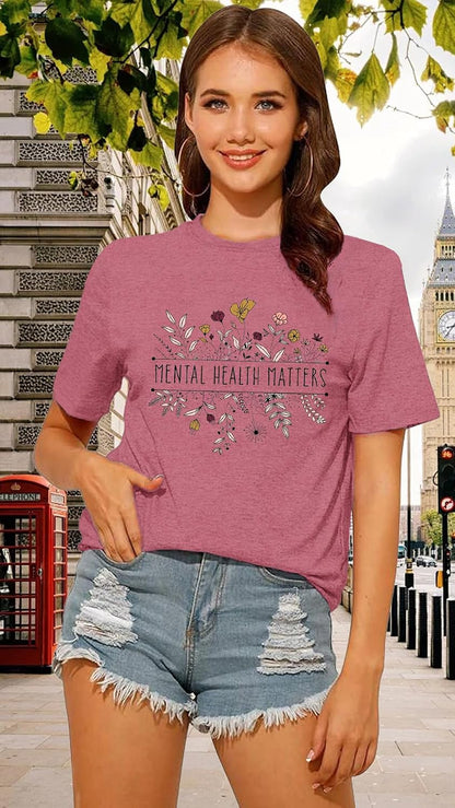 Mental Health Matters Shirt for Women Be Kind Tshirts Therapist Tee Top