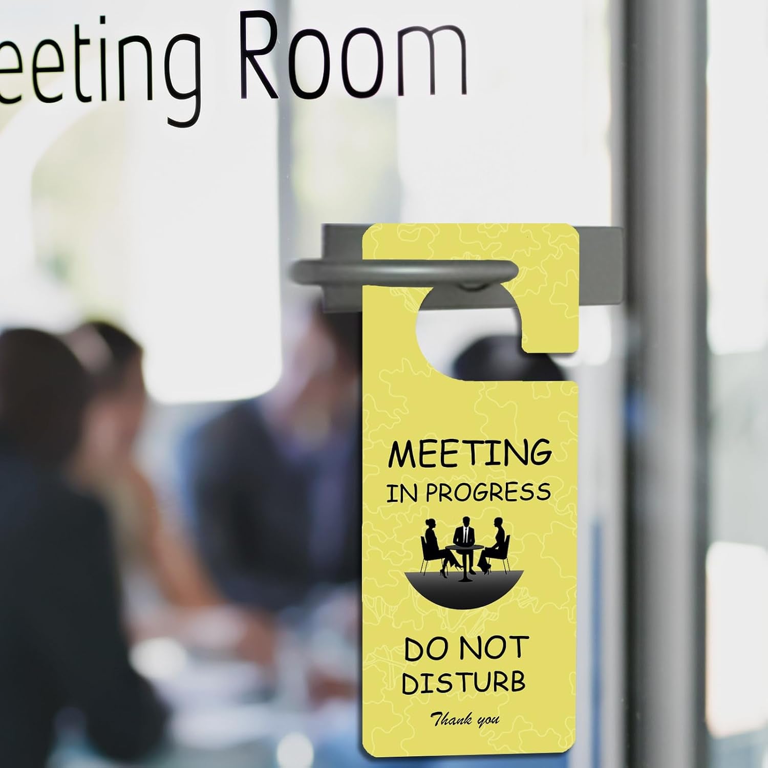 Meeting in Progress Office Sign, 2Pack Do Not Disturb/Please Knock Come in Sign, Double Sided - Ideal for Office, Home, Clinic, Hotel, Dorm, Online Class, School, Counselling