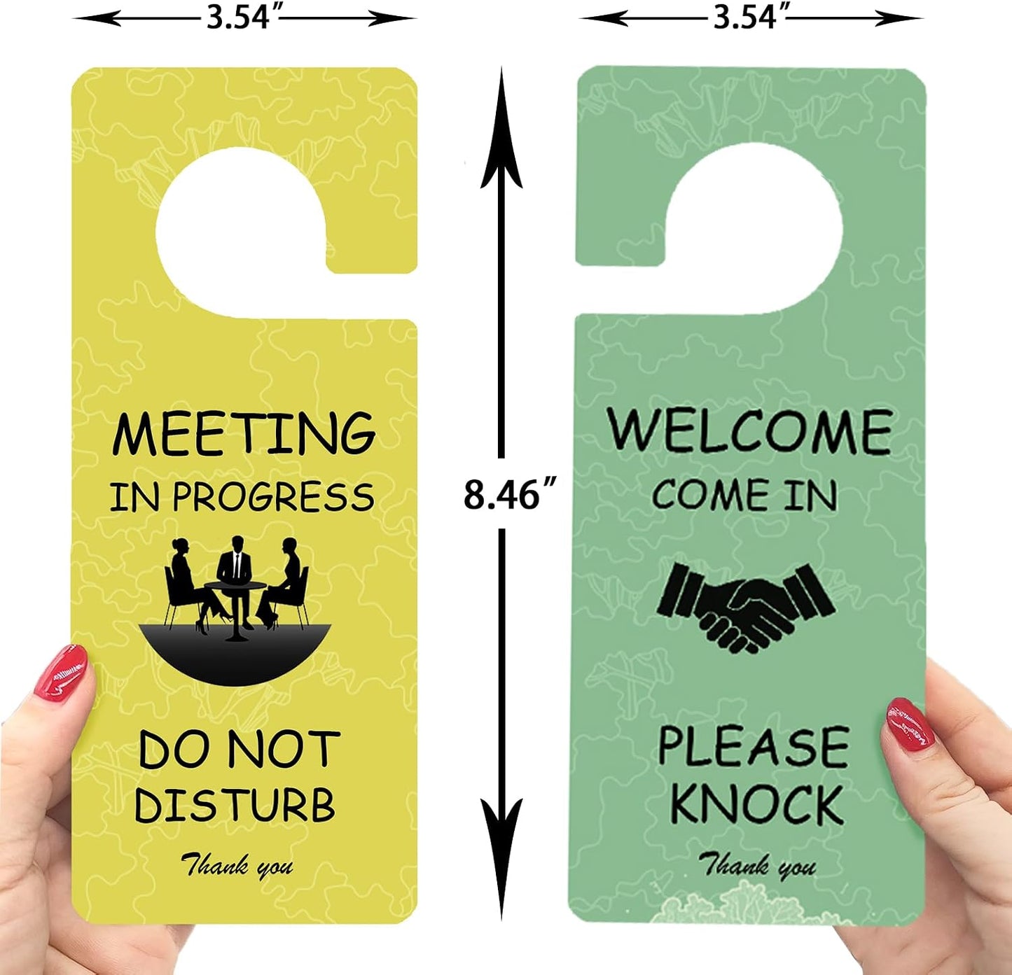Meeting in Progress Office Sign, 2Pack Do Not Disturb/Please Knock Come in Sign, Double Sided - Ideal for Office, Home, Clinic, Hotel, Dorm, Online Class, School, Counselling