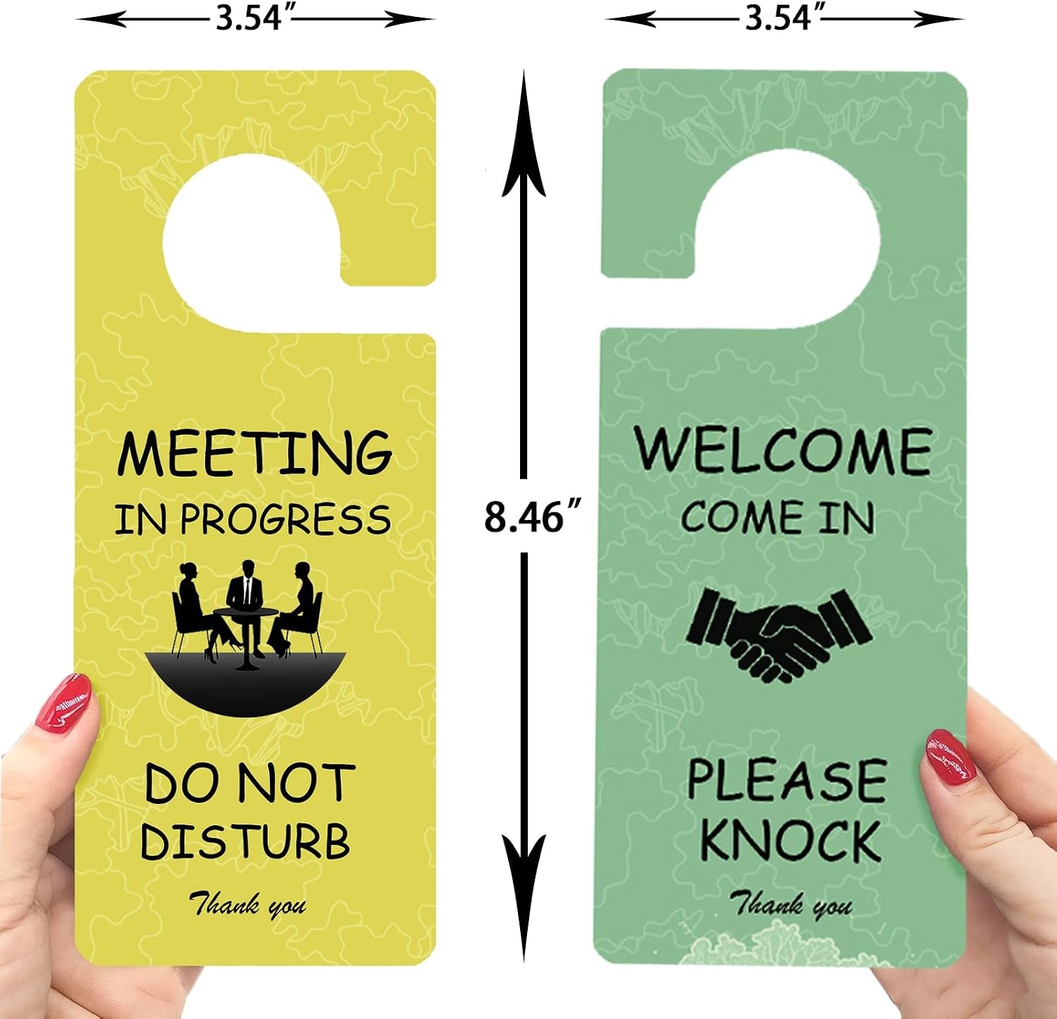 Meeting in Progress Office Sign, 2Pack Do Not Disturb/Please Knock Come in Sign, Double Sided - Ideal for Office, Home, Clinic, Hotel, Dorm, Online Class, School, Counselling