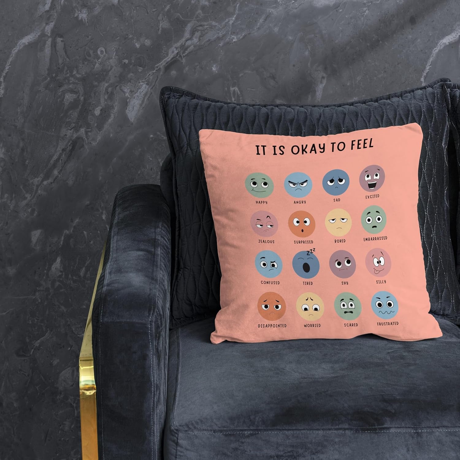 Calming Corner, Mental Health Pillowcase Pink-Orange Pillow Cover, Counseling Office Must Haves Decor for Home Mental Health Counselor Gifts, Calming Corner Pillow Covers 18X18