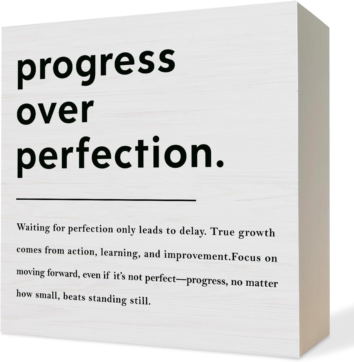 Mental Health Inspirational Quotes Wooden Box Sign,Motivational Desk Decor,Mental Health Wood Block Plaque Signs for Therapy Counselor Office Desk Table Shelf Decor, 5X5 Inch