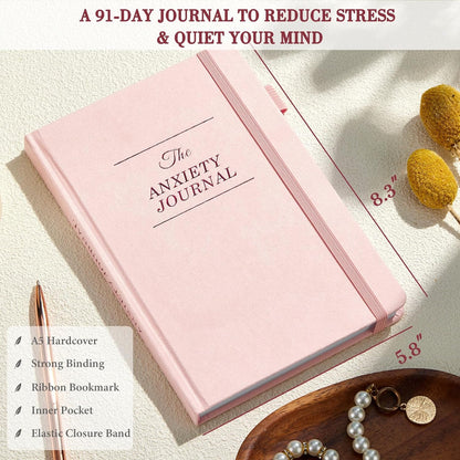 Guided Anxiety Journal: Cognitive Behavioral Therapy Journal with Prompts for Self-Care and Stress Relief - A5 Pink Edition, Ideal Wellness Gift for Men and Women