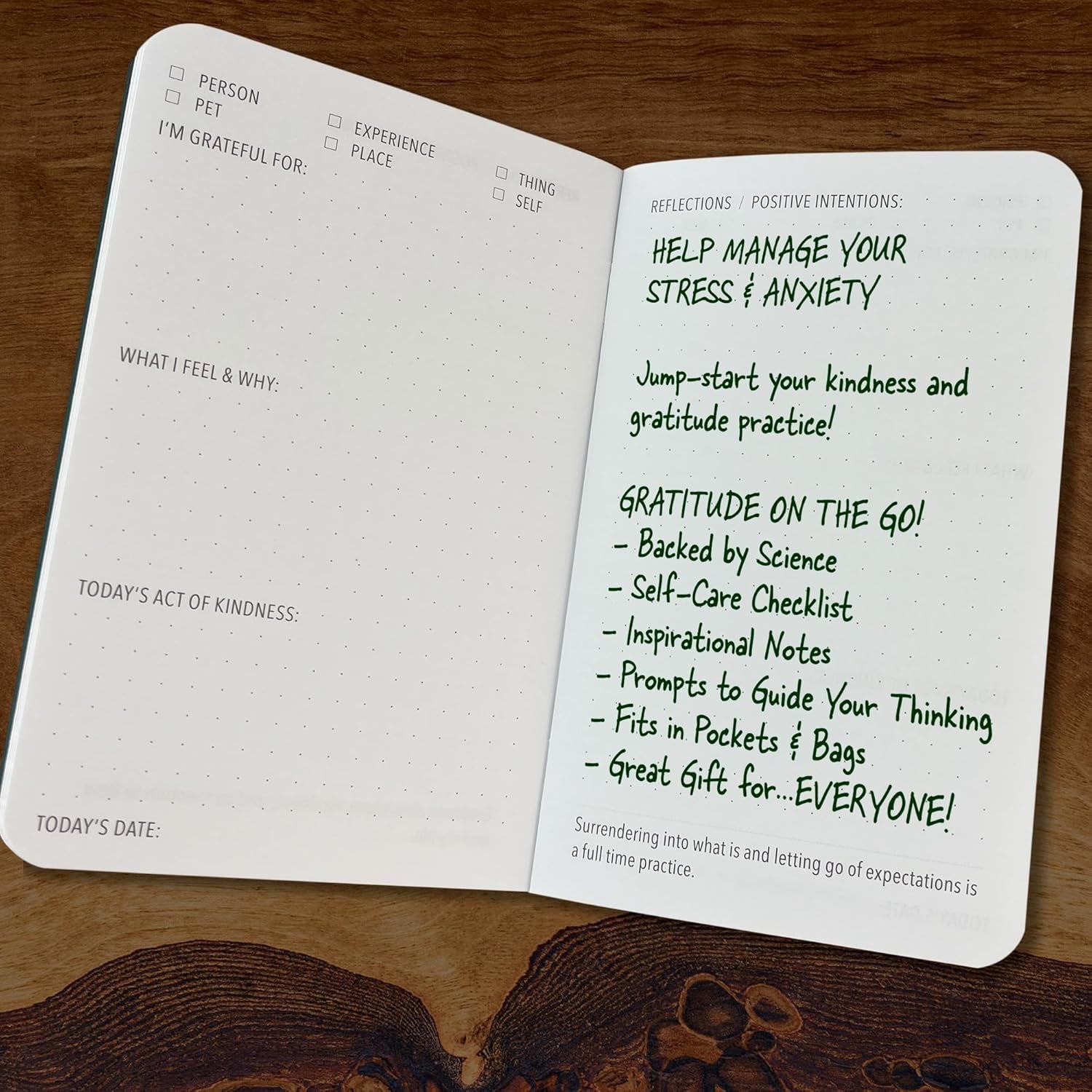Drift Set Pocket-Sized Gratitude Journals for Stress Management and Mental Health Support (3.5" x 5.5", 36 Pages)