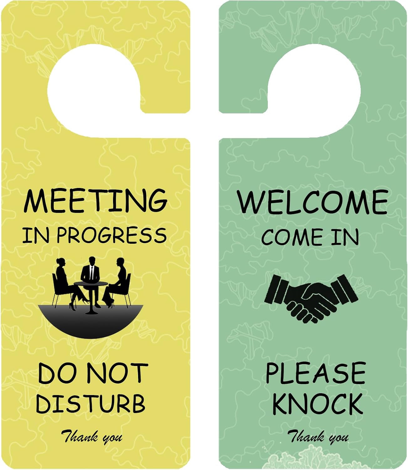 Meeting in Progress Office Sign, 2Pack Do Not Disturb/Please Knock Come in Sign, Double Sided - Ideal for Office, Home, Clinic, Hotel, Dorm, Online Class, School, Counselling