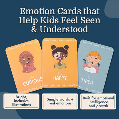 Emotion Flashcards – 25 Emotion Cards for Toddlers - Help Toddlers Identify Emotions – Emotion Cards for Kids – Fun Illustrations Mixed Emotions Card Deck & Feelings Card - 2-8 Years