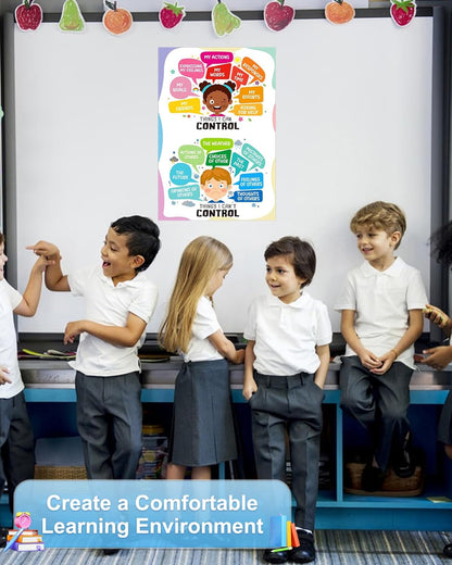 Things I Can Control-Things I Cannot Control Mental Health Posters for Boho Classroom Decor Home Mental Health Educational Posters for Boys Girls Teachers Elementary Back to School Supplies
