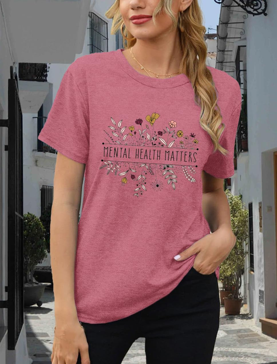 Mental Health Matters Shirt for Women Be Kind Tshirts Therapist Tee Top