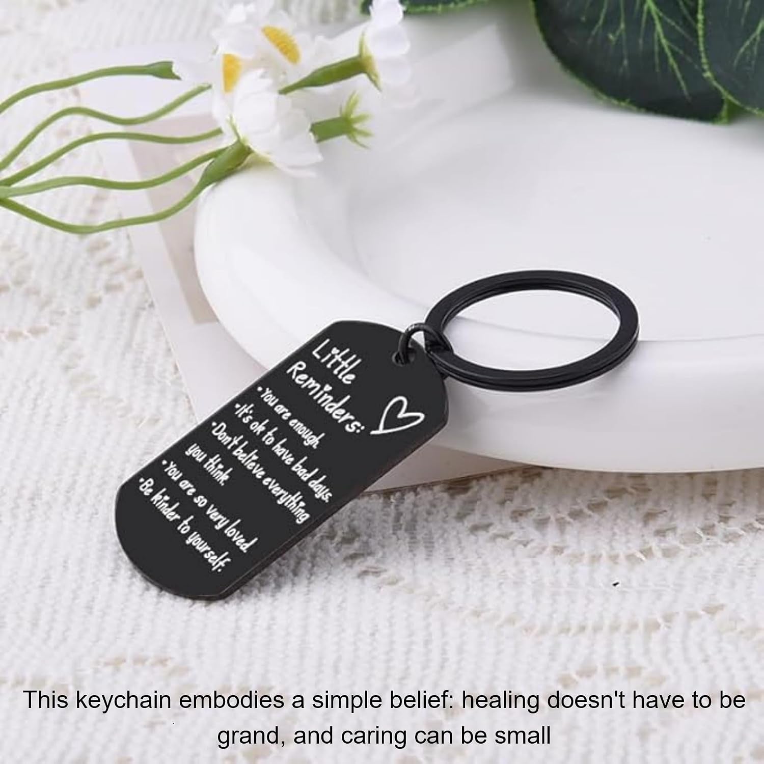 Keychain Reminder for Mental Health: "You Are Enough" Positive Affirmation and Self-Love Inspiration