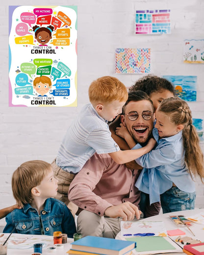 Things I Can Control-Things I Cannot Control Mental Health Posters for Boho Classroom Decor Home Mental Health Educational Posters for Boys Girls Teachers Elementary Back to School Supplies
