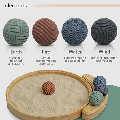 Japanese Zen Garden Kit for Desk – 12” Bamboo Sand Garden Zen Décor | Meditation Gift | Sensory Therapy Tool for Mindfulness & Emotional Wellness