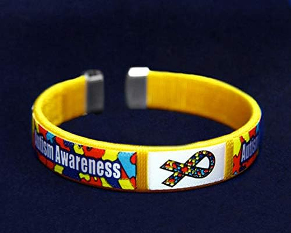 Autism Awareness Bangle Bracelet - Autism Ribbon Wristbands for Small Wrist - Perfect for Gift-Giving & Fundraising - 1 Bracelet