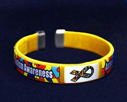 Autism Awareness Bangle Bracelet - Autism Ribbon Wristbands for Small Wrist - Perfect for Gift-Giving & Fundraising - 1 Bracelet