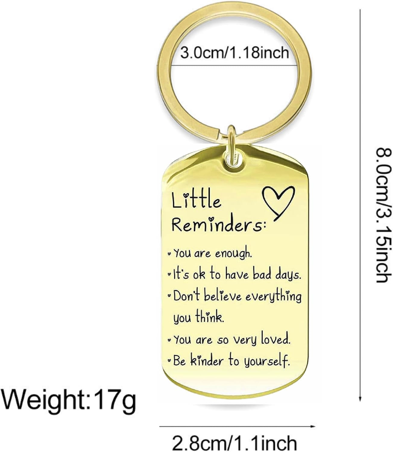 Keychain Reminder for Mental Health: "You Are Enough" Positive Affirmation and Self-Love Inspiration