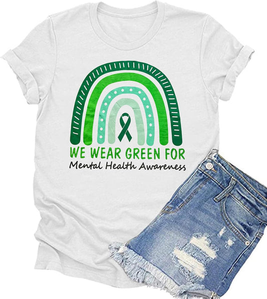 Women'S Mental Health Awareness Shirt Mental Health Matters Graphic Short Sleeve Tee Tops