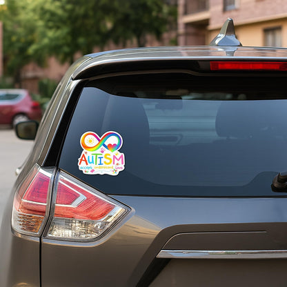 (4 Pcs) Autism Awareness Stickers - Autism Stickers for Car, Bumper, Truck, Tumbler, Laptop - Autism Decals for Car - 4 Inch Autistic Child on Board Stickers