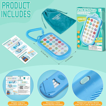 AAC Device for Autism,Portable Non Verbal Communication Tools for Speech Therapy & Stroke Rehab,Autism Talking Aids with Programmable for Home & School,Autism Sensory Toys for Kids & Adults