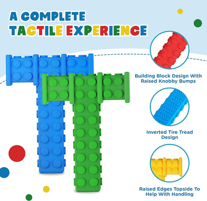 Chewy Sensory Toys for Kids with Autism Sensory Product for Adults Teens Toddlers, ADHD Tools for Kids, ADHD Toys for Autistic Children, Oral Motor Tool Tube, Mouth Toys, Chew Stick (4 Pack)