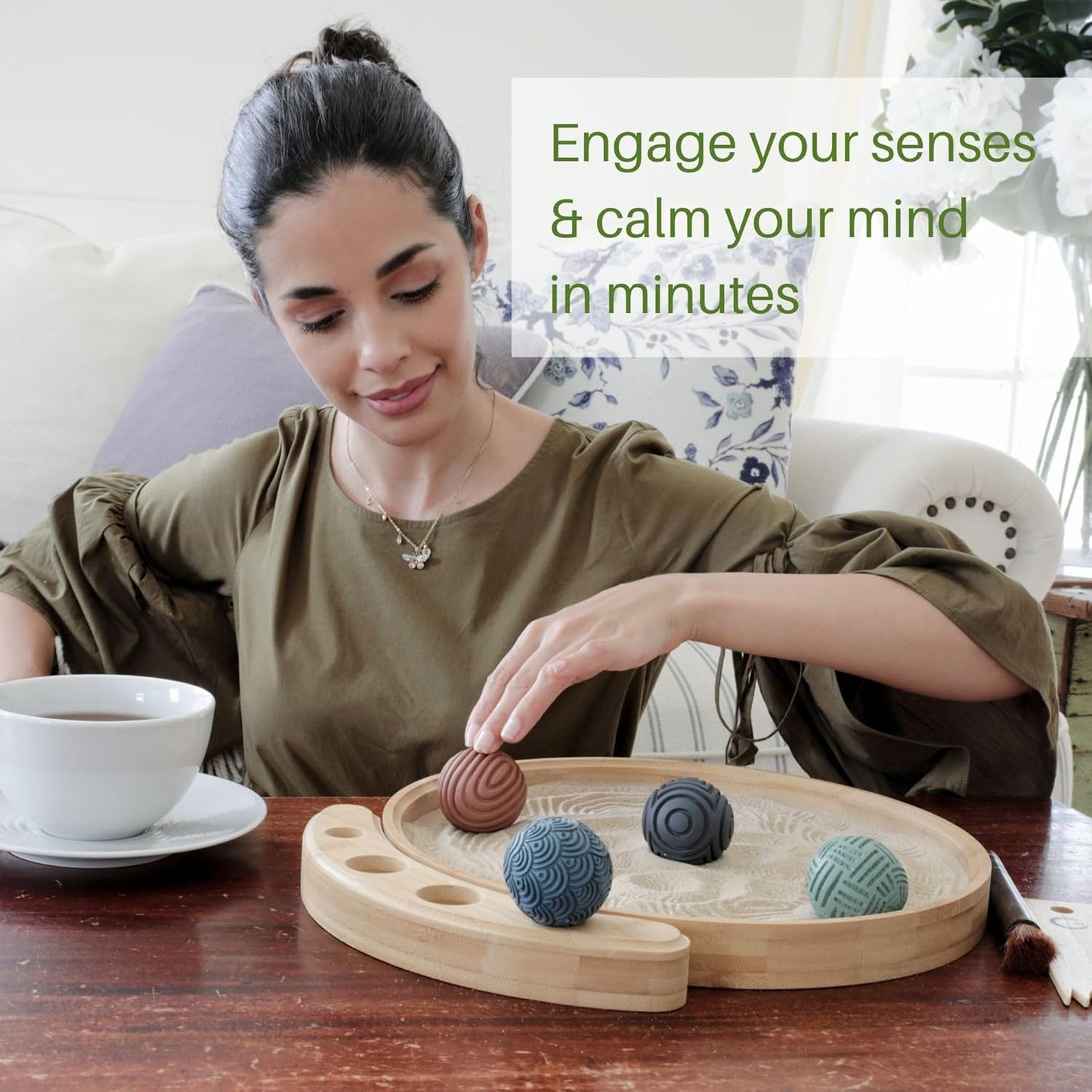 Japanese Zen Garden Kit for Desk – 12” Bamboo Sand Garden Zen Décor | Meditation Gift | Sensory Therapy Tool for Mindfulness & Emotional Wellness