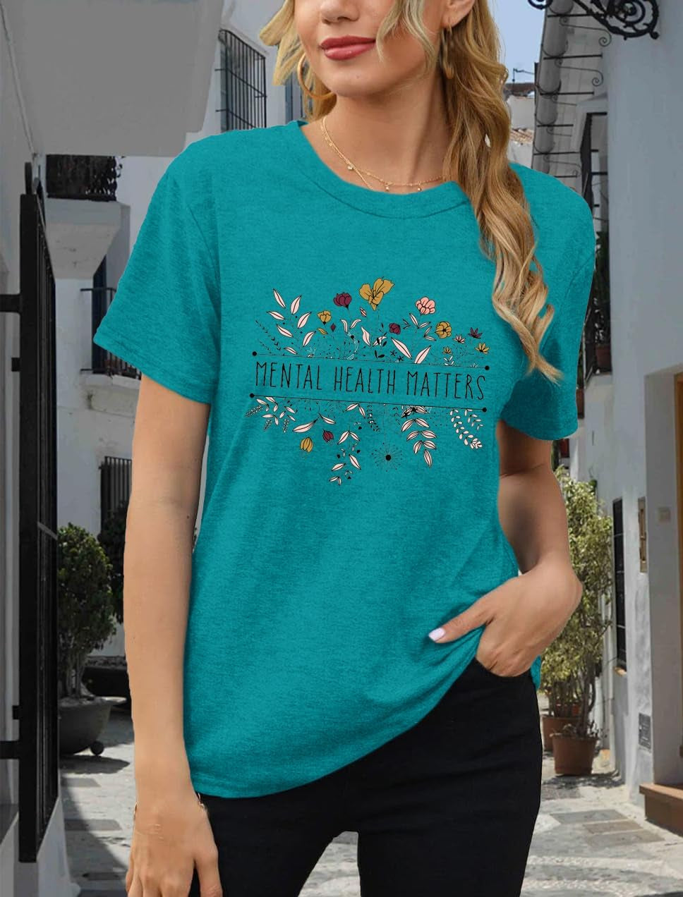 Mental Health Matters Shirt for Women Be Kind Tshirts Therapist Tee Top