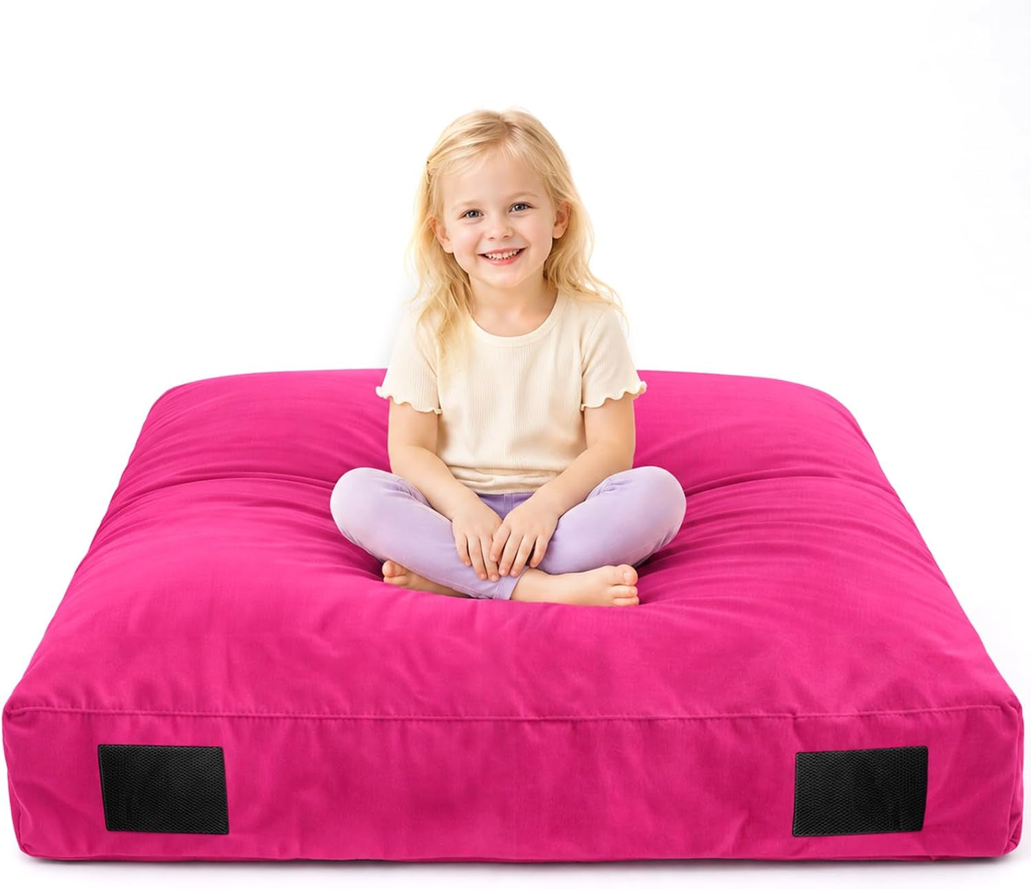 Crash Pad for Kids Sensory – 5'X 5'/ 4'X 4'/ 3'X 4' Autism Sensory Crash Pad & Crash Mat, Soft High Density Foam Landing Pad with Washable Velvet Cover & Handle for Indoor Play & Sensory Gym